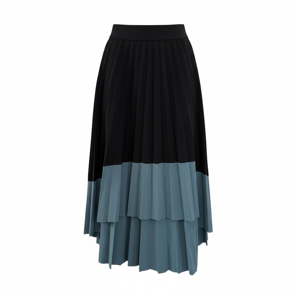 ATHLETA  swing forward pleated skirt high low hem elastic waistband size medium